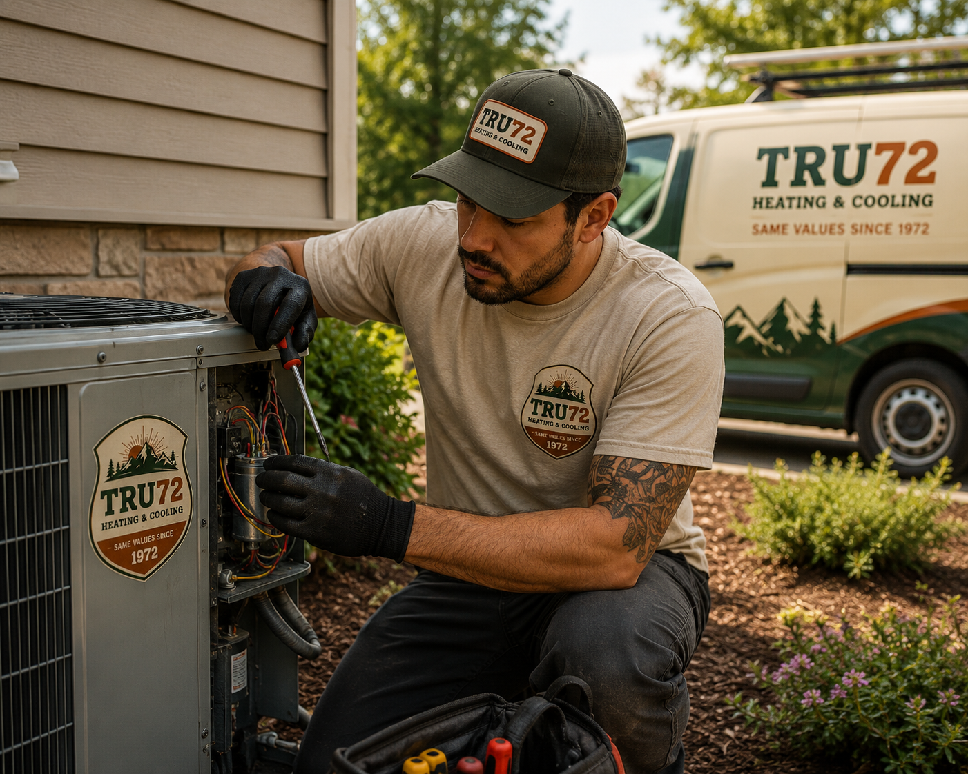 Tru72 Albany technician on the job in the Mid-Willamette Valley.